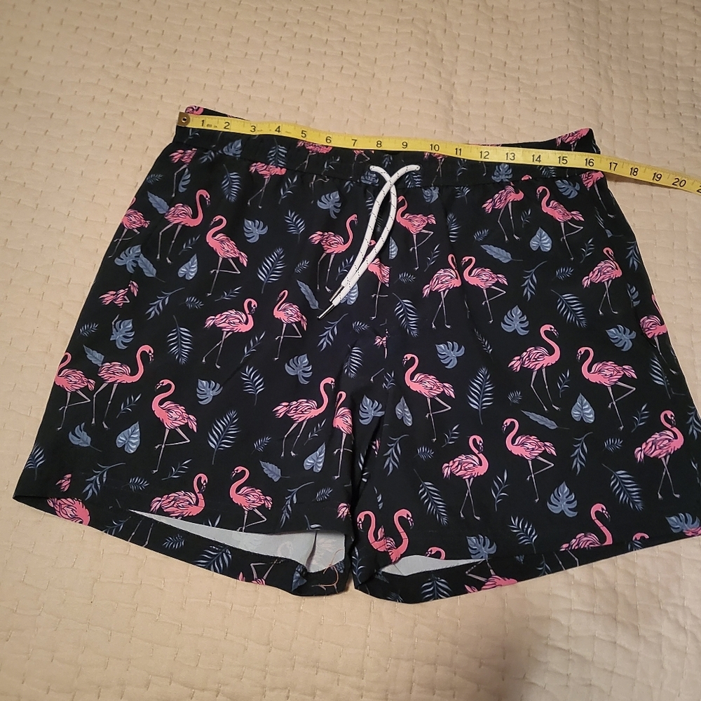 Brisira Mens Swimming Trunks Boardshorts Pink Flamingos